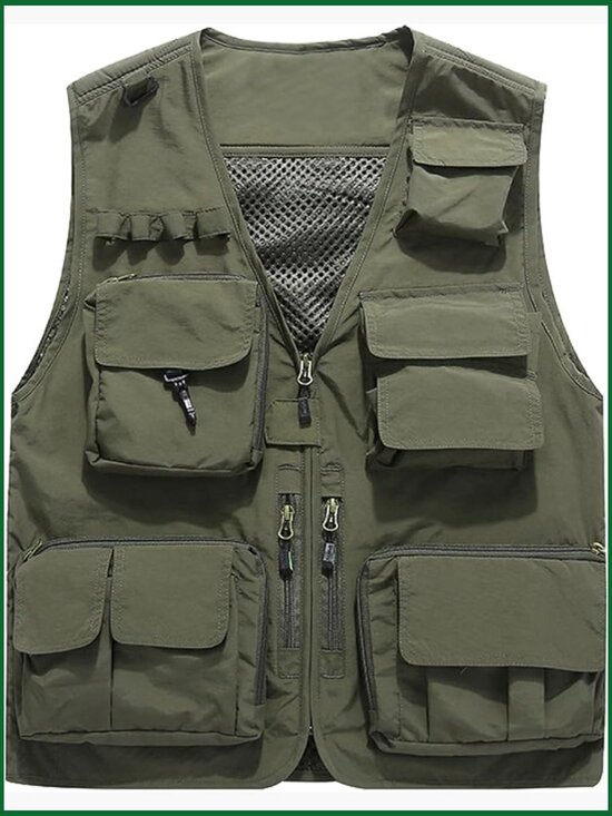 Other - Lightweight Nylon Mesh Outdoor Cargo Vest with 15 Pockets